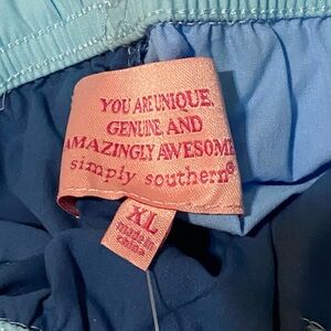 NWT Sleep Shorts Boxers Cotton Baby Blue Lace Trim Simply Southern Gift NEW XL